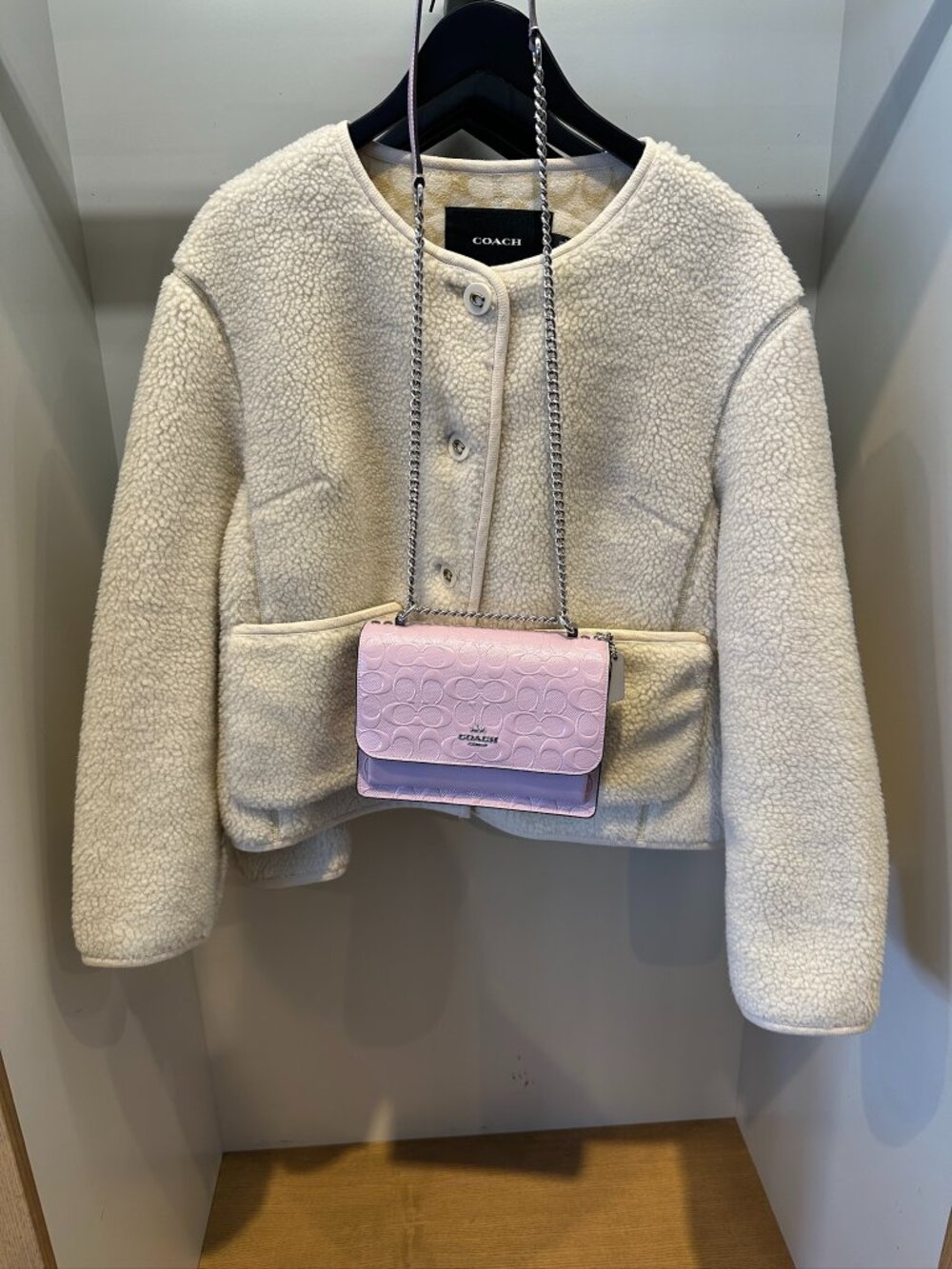 NWT! Coach CDA97 Klare Crossbody Bag In Signature Leather Light Violet/Silver - Picture 8 of 9